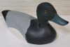 Hand Carved Pine Wood Bluebill Duck Signed by Artist . Measures 12.5" Long