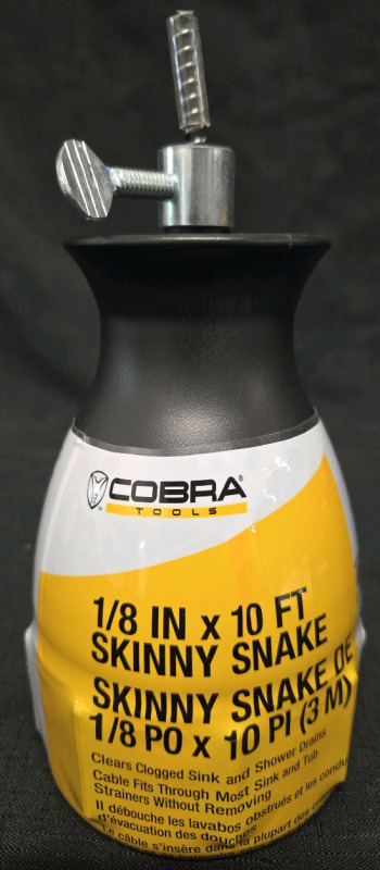 New | Cobra Tools ⅛" x 10 Feet Skinny Snake | For Clearing Clogged Sink & Shower Drains