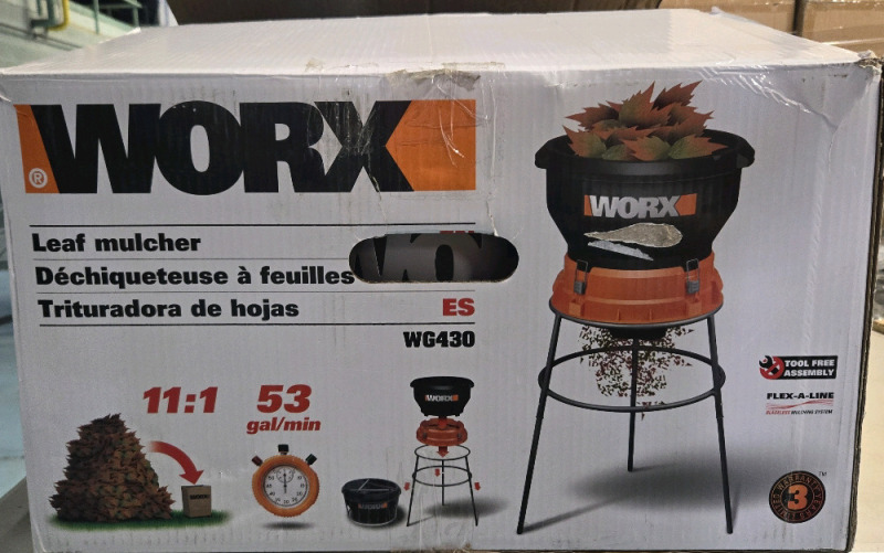 Worx | Leaf Mulcher Model # WG430 * Retails For $249.99 * | * Tested/ Not Working * All Parts Included+ Extra Blades