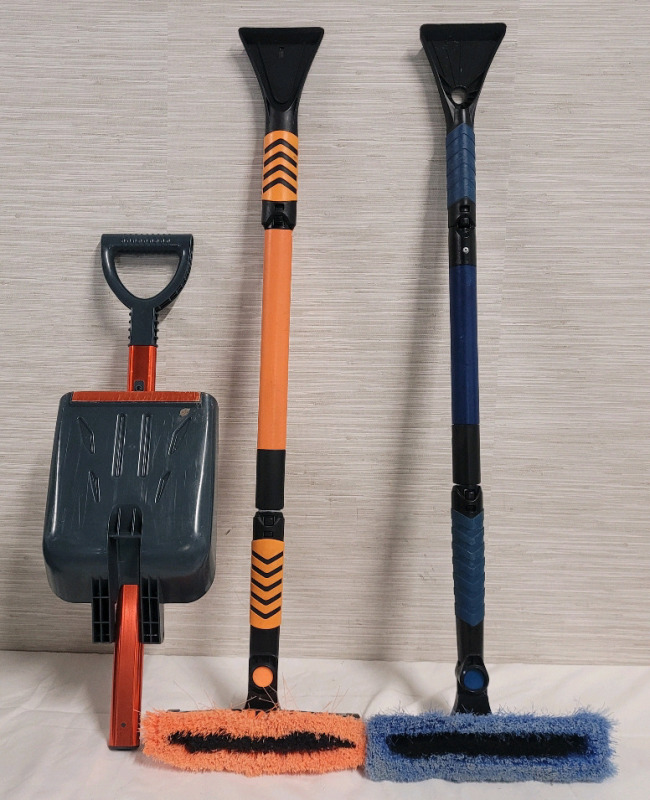 Two (2) Extension Snowbrushes & Vehicle Folding Emergency Snowshovel