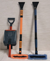 Two (2) Extension Snowbrushes & Vehicle Folding Emergency Snowshovel