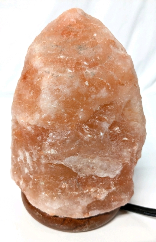 Great Himalayan Pink Salt Lamp with Dimmer Switch | 6.75" Tall on 3.5" Diameter Wood Base