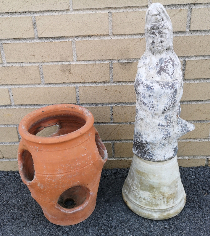 Terracotta Planter Pot + Garden Art