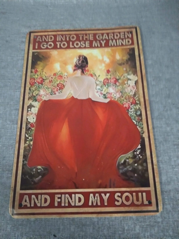 New "Garden" Metal Tin Sign 12x8"