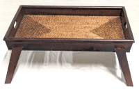 Japanese-Style Folding Wooden Sushi Serving Tray / Table | 24.5" x 16.25" x 10.5" Tall