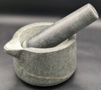 Fantastic Heavy Granite Mortar & Pestle | 5.15" Diameter x 3.5" Tall - Pestle is 6.75" Long