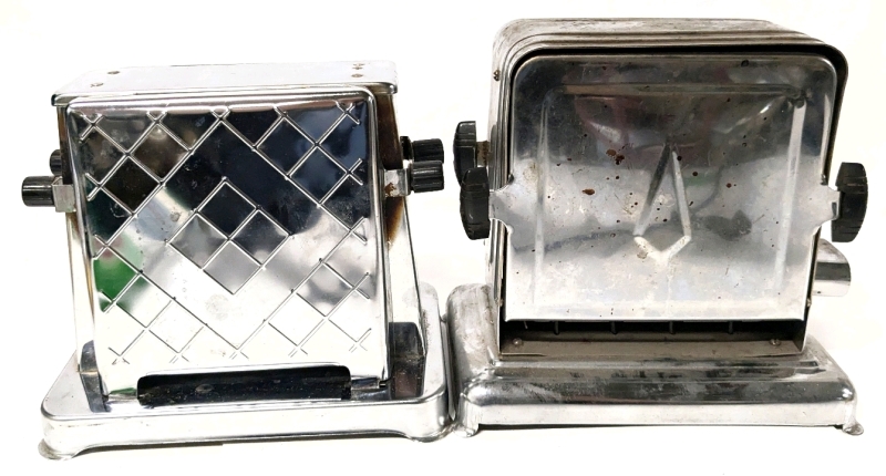 2 Vintage Toasters : Toastess 500W Model 202 & Standard Electric 110V 4Amp | Both With Bakelite Plugs