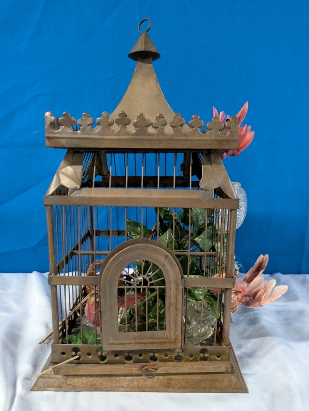 Decorative Birdcage. Frame is 17" by 10" by 10".