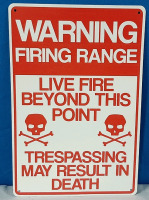 New Firing Range Metal Sign - 1ft X 8"