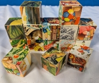 Vintage Cube Puzzle. Unknown Total Number of Images or if all Images are Complete , 15 Total Pieces.