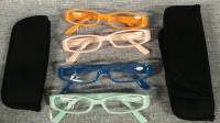 4 New +2.00 reading Glasses With Holders