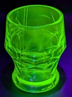 Stunning Vintage Anchor Hocking Georgian Light Footed Uranium Glass Vaseline Depression Drinking Glass | 2.8" Diameter x 4" Tall