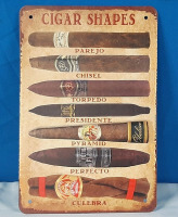 New Cigar Shapes Metal Sign - 8" X 12"