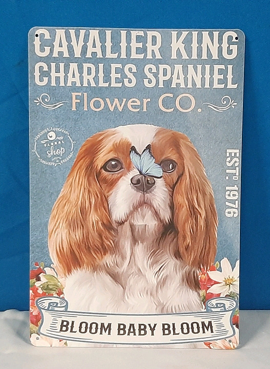 New "Cavalier King, Charles Spaniel" Metal Sign - 8" X 12"