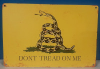 New "Don't Tread on Me" Metal Sign - 8" X 12"