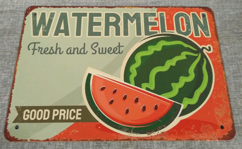 New "Watermelon" Metal Tin Sign 12x8"