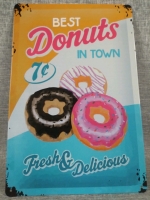 New "Donuts" Metal Tin Sign 12x8"