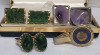 Three (3) Cuff Link Sets and Gettysburg Tie Clip & Asian Theme 3-Tier Jewelry Box - 3