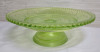 Green Glass 5.5" Vase & Glass Glass Serving Tray , measures 8 1/4" diameter - 2