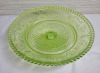 Green Glass 5.5" Vase & Glass Glass Serving Tray , measures 8 1/4" diameter - 3