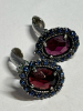 Vintage Cloisonné Earrings Rhinestones Avon & Brooch - 7