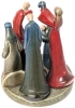 Ceramic Nativity "Circle of Friends" Candle Holder | 7" Diameter x 7.25" Tall - 3