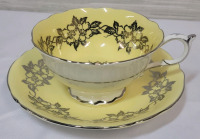 Vintage Paragon Double Warrant Yellow & Gold Cup & Saucer . Both Ring True