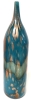 Gorgeous Teal & Copper Art Glass Bottle Vase | 14.75" Tall