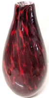 Striking Maroon & Red Art Glass Vase | 13.5"