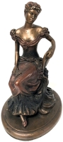 Vintage Bronzed Ceramic Austin Sculpture "At the Ball" Made in the USA | 10.75" Tall