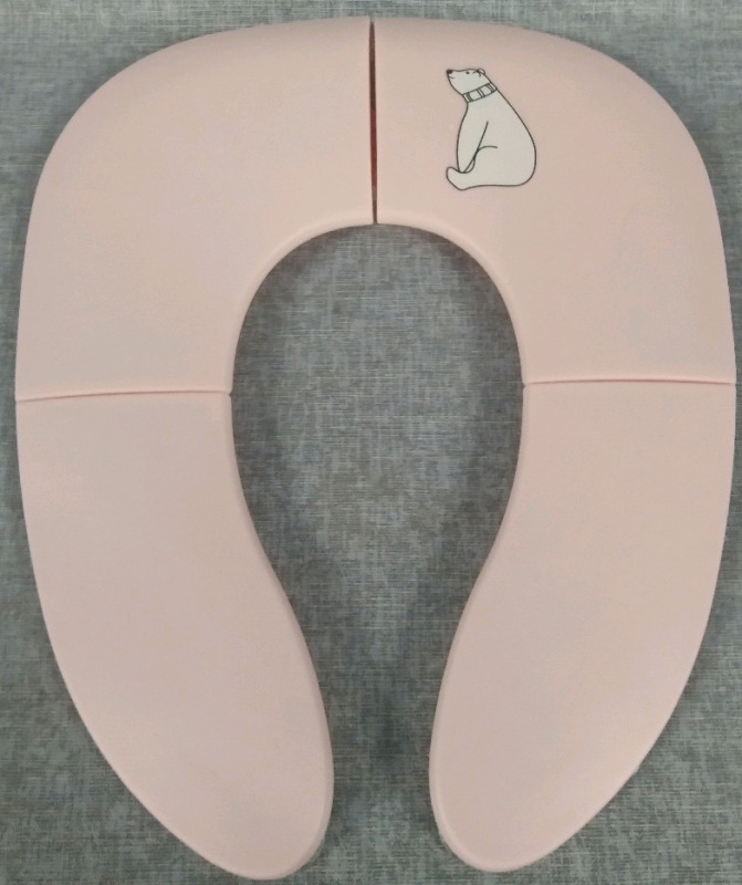 New Generic Reusable Folding Toilet Seat for Adult and Child Pink 11"