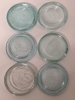 14 Glass Jar Tops/Lids - Blue & Clear Glass - 3" Diameter - 2