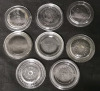 14 Glass Jar Tops/Lids - Blue & Clear Glass - 3" Diameter - 3