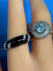 Seven Signed Fashion Rings CZ Enamel Rhinestone - 3