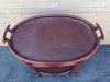 Rattan Table with Bottom Shelf - 32" L x 20" W x 33.5" H - 2