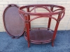 Rattan Table with Bottom Shelf - 32" L x 20" W x 33.5" H - 3