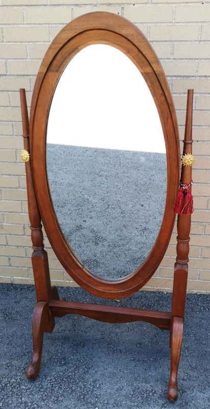 Vintage Wooden Framed Dressing Mirror - Swings