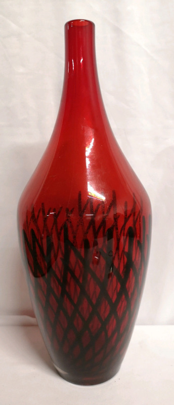 Vintage Hand Blown Glass Vase - 19" Tall