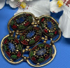 Vintage Mosaic Multi Colour Cab Light of the East Sarah Cov Brooch