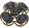 Vintage Mosaic Multi Colour Cab Light of the East Sarah Cov Brooch - 5