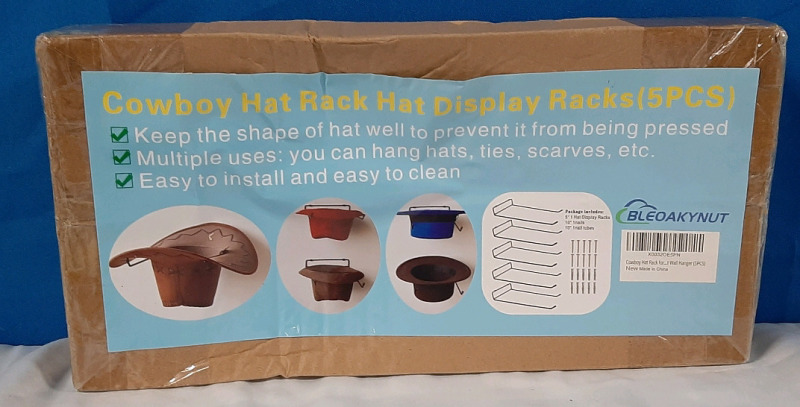 New 5pc Cowboy Hat Rack - Includes Nails