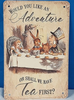 New Alice in Wonderland Metal Sign - 1ft X 8"