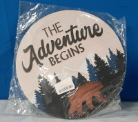 New "The Adventure Begins" Camping Sign - 12" X 12"