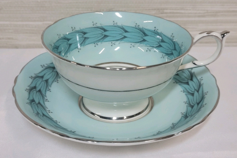 Vintage Paragon Double Warrant Light Blue Cup & Saucer , Both Ring True . No chips or cracks