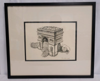 Arc de Triomphe with Tortoise Framed Print . Measures 21"&times;18"