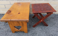 Wooden Foldable Plant Stand + Footstool