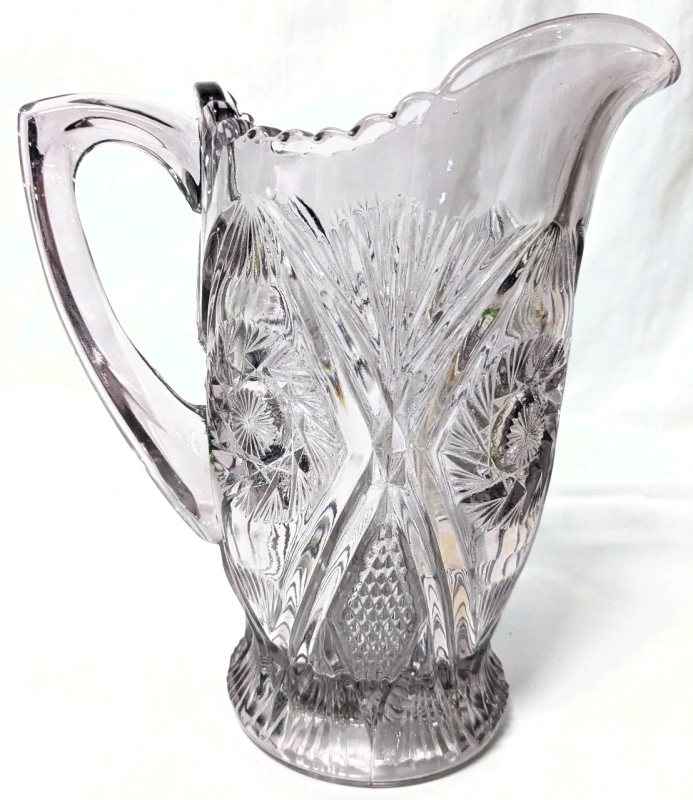 Vintage (Possibly Older) Lavender Pressed Glass Pitcher | 8.25" Tall