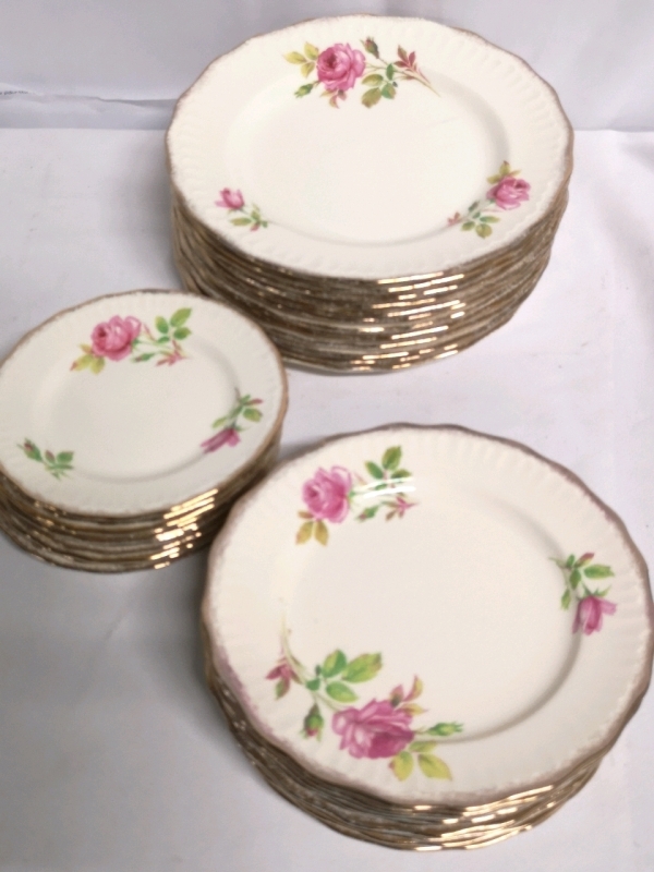 32 Vintage Swinnertons Luxor Vellum Plates- Made in England