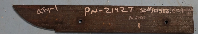 Metal Plate. Part Number: 21427. 32" by 5" by 0.5"