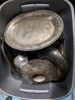 Large Silver plate Lot. Comes with Tote.